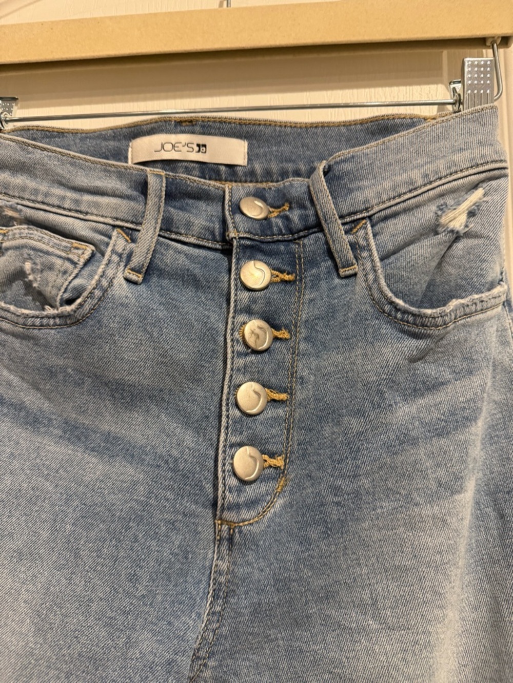 Joe's Jeans Light Blue Straight Leg High-Rise Button-Fly Jeans - Picture 4 of 6